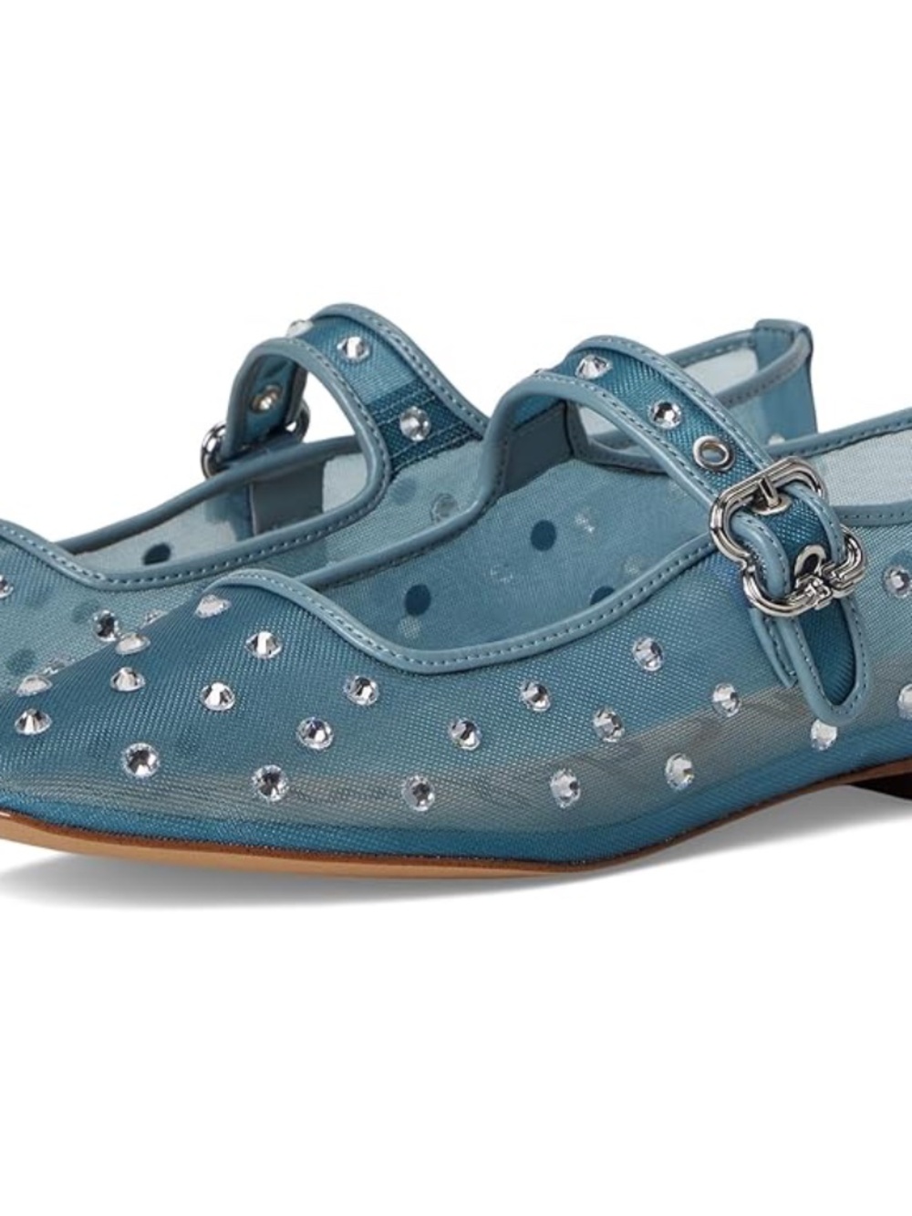 LIKE NEW! Women's Sam Edelman Michaela Shine Blue Rhinestone Flat - 8 - Picture 2 of 13